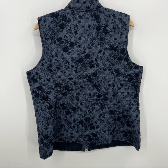J Jill L Full Zip Blue Quilted Vest - Picture 4 of 7